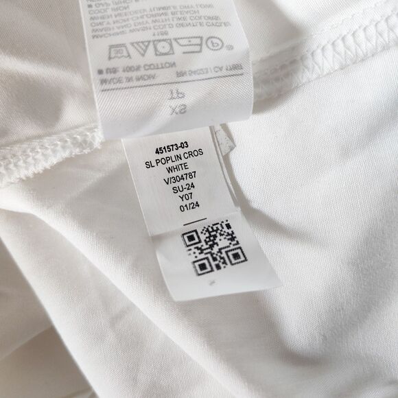 New Banana Republic Shirt Dress XS Tie Waist 100% Cotton Fit & Flare Midi White - Picture 12 of 12